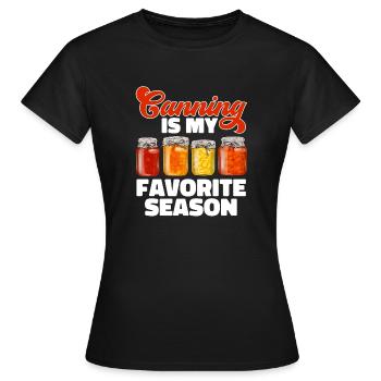 Mise en conserve, mise en conserve, mise en conserve, conservation des aliments - T-shirt Femme - noir - Devant - AI Model Female 172 dark (172cm)