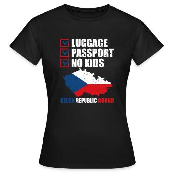 Gepäckpass Tschechische Republik Gebundener - Frauen T-Shirt - Schwarz - Vorne - AI Model Female 172 dark (172cm)