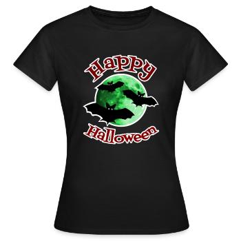Halloween gruselige Fledermäuse flattern vor Mond - Frauen T-Shirt - Schwarz - Vorne - AI Model Female 172 dark (172cm)