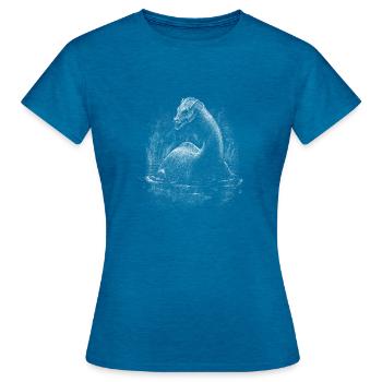 Ungeheuer von Loch Ness - Frauen T-Shirt - Antikblaues Saphir meliert - Vorne - AI Model Female 172 dark (172cm)