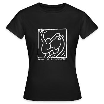 Signe de paix Symbole de paix Cadeau pacifiste - T-shirt Femme - noir - Devant - AI Model Female 172 dark (172cm)