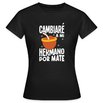 Yerba Mate Lover Argentine Boire Yerba Mate Leaf - T-shirt Femme - noir - Devant - AI Model Female 172 dark (172cm)