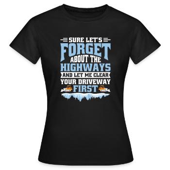 Un conducteur de camion chasse-neige fournit un chasse-neige - T-shirt Femme - noir - Devant - AI Model Female 172 dark (172cm)