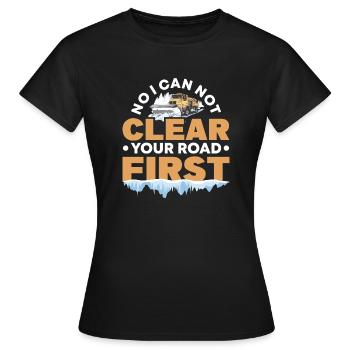 Chasse-neige Essentiels de conduite Camion chasse-neige - T-shirt Femme - noir - Devant - AI Model Female 172 dark (172cm)