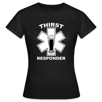 Thirst responder - Bartender or Sani Design - Women's T-Shirt - black - Front - AI Model Female 172 dark (172cm)
