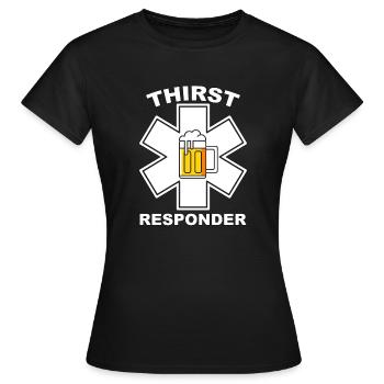 Thirst responder - Bartender or Sani Design - Women's T-Shirt - black - Front - AI Model Female 172 dark (172cm)