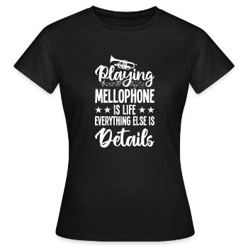 Mellophoniste Fanfare d’instruments de cuivres - T-shirt Femme - noir - Devant - AI Model Female 172 dark (172cm)