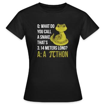 Python Pithon Pie Symbol Drôle de professeur de mathématiques Heureux - T-shirt Femme - noir - Devant - AI Model Female 172 dark (172cm)