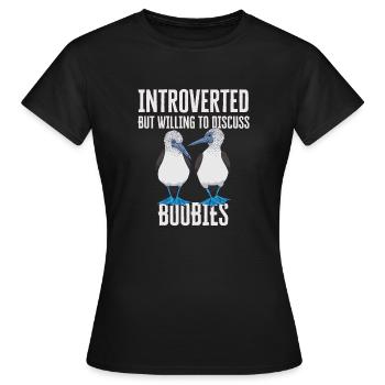 Blaufußtölpel Blue-footed Booby Seevogel - Frauen T-Shirt - Schwarz - Vorne - AI Model Female 172 dark (172cm)