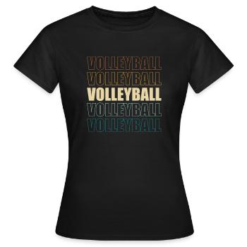 Retro Volleyball Sports Spiker Vintage - Women's T-Shirt - black - Front - AI Model Female 172 dark (172cm)