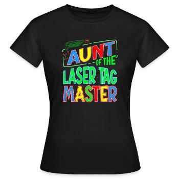 Auntie Of the Birthday Boy Laser Tag Family gift - Frauen T-Shirt - Schwarz - Vorne - AI Model Female 172 dark (172cm)