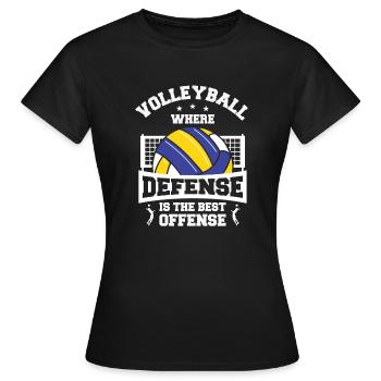 Volleyball Where Defense Is The Best Offense Sette - Frauen T-Shirt - Schwarz - Vorne - AI Model Female 172 dark (172cm)