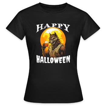 Halloween Party Drinkingcute zombiehappy halloween - Women's T-Shirt - black - Front - AI Model Female 172 dark (172cm)
