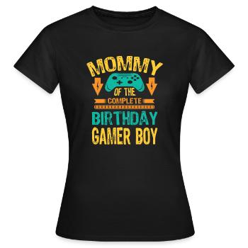 Maman de l’anniversaire Boy Gaming Family Party - T-shirt Femme - noir - Devant - AI Model Female 172 dark (172cm)