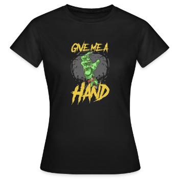 Give me a Hand chilling Halloween - Frauen T-Shirt - Schwarz - Vorne - AI Model Female 172 dark (172cm)