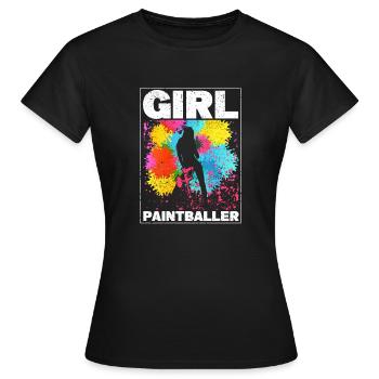 Fille Paintballer Player Paintball Femme - T-shirt Femme - noir - Devant - AI Model Female 172 dark (172cm)