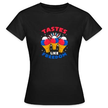 Tastes like freedom - Frauen T-Shirt - Schwarz - Vorne - AI Model Female 172 dark (172cm)