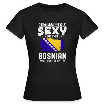 Bosnien und Herzegowina Flagge Bosnien - Frauen T-Shirt - Schwarz - Vorne - AI Model Female 172 dark (172cm)
