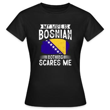 Bosnie-Herzégovine Drapeau Bosnie - T-shirt Femme - noir - Devant - AI Model Female 172 dark (172cm)