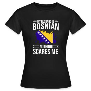 Bosnien und Herzegowina Flagge Bosnien - Frauen T-Shirt - Schwarz - Vorne - AI Model Female 172 dark (172cm)
