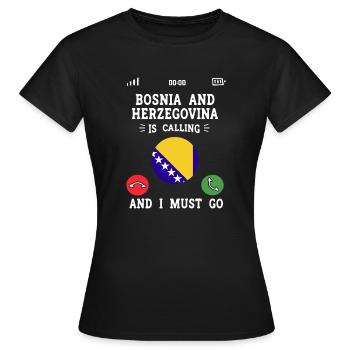 Bosnien und Herzegowina Flagge Bosnien - Frauen T-Shirt - Schwarz - Vorne - AI Model Female 172 dark (172cm)