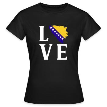 Bosnien und Herzegowina Flagge Bosnien - Frauen T-Shirt - Schwarz - Vorne - AI Model Female 172 dark (172cm)