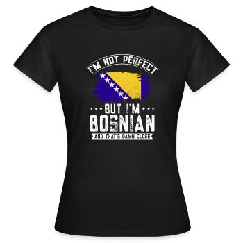 Bosnie-Herzégovine Drapeau Bosnie - T-shirt Femme - noir - Devant - AI Model Female 172 dark (172cm)
