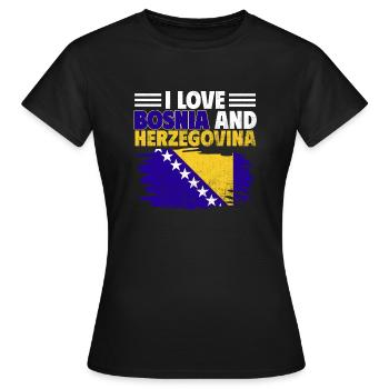 Bosnie-Herzégovine Drapeau Bosnie - T-shirt Femme - noir - Devant - AI Model Female 172 dark (172cm)