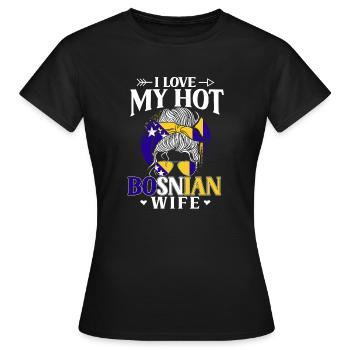 Bosnien und Herzegowina Flagge Bosnien - Frauen T-Shirt - Schwarz - Vorne - AI Model Female 172 dark (172cm)