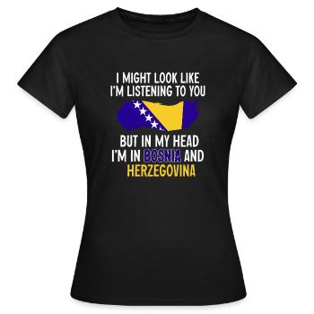 Bosnien und Herzegowina Flagge Bosnien - Frauen T-Shirt - Schwarz - Vorne - AI Model Female 172 dark (172cm)
