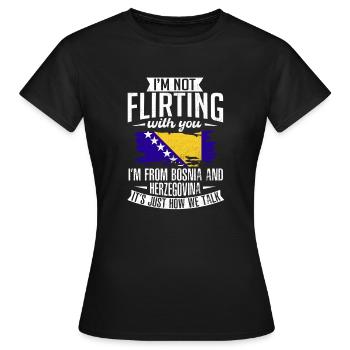 Bosnien und Herzegowina Flagge Bosnien - Frauen T-Shirt - Schwarz - Vorne - AI Model Female 172 dark (172cm)