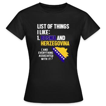 Bosnie-Herzégovine Drapeau Bosnie - T-shirt Femme - noir - Devant - AI Model Female 172 dark (172cm)