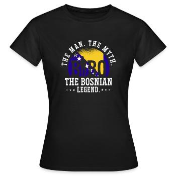 Bosnie-Herzégovine Drapeau Bosnie - T-shirt Femme - noir - Devant - AI Model Female 172 dark (172cm)