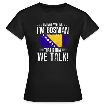 Bosnien und Herzegowina Flagge Bosnien - Frauen T-Shirt - Schwarz - Vorne - AI Model Female 172 dark (172cm)