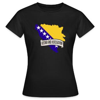 Bosnie-Herzégovine Drapeau Bosnie - T-shirt Femme - noir - Devant - AI Model Female 172 dark (172cm)