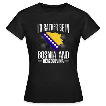 Bosnien und Herzegowina Flagge Bosnien - Frauen T-Shirt - Schwarz - Vorne - AI Model Female 172 dark (172cm)
