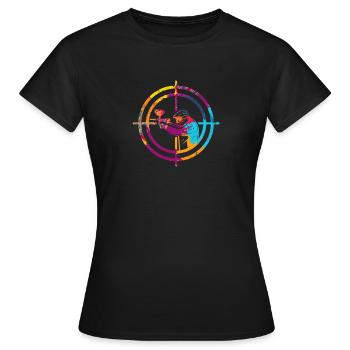 Paintball Fadenkreuz Paintballing Spieler Ziel - Frauen T-Shirt - Schwarz - Vorne - AI Model Female 172 dark (172cm)