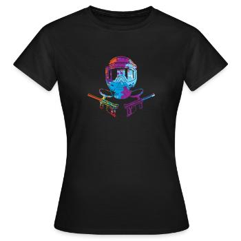 Joueur de paintball Amateur de paintball Peinture fraîche - T-shirt Femme - noir - Devant - AI Model Female 172 dark (172cm)
