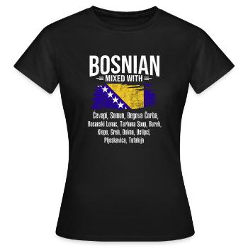 Bosnien und Herzegowina Flagge Bosnien - Frauen T-Shirt - Schwarz - Vorne - AI Model Female 172 dark (172cm)