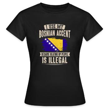 Bosnien und Herzegowina Flagge Bosnien - Frauen T-Shirt - Schwarz - Vorne - AI Model Female 172 dark (172cm)