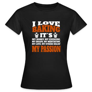 Confiserie, boulangerie, boulangerie, boulangerie, confiserie - T-shirt Femme - noir - Devant - AI Model Female 172 dark (172cm)