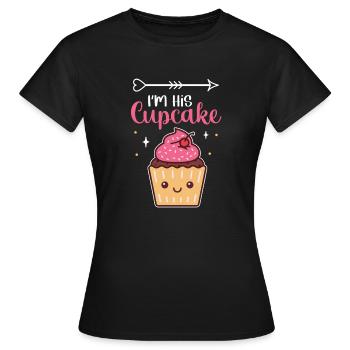 Chef pâtissier boulanger mignon cuisson im son cupcake - T-shirt Femme - noir - Devant - AI Model Female 172 dark (172cm)