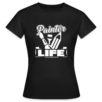 Painter Painter Life - Women's T-Shirt - black - Front - AI Model Female 172 dark (172cm)