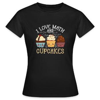 J’adore les maths et cupcakes les enfants la pâtisserie - T-shirt Femme - noir - Devant - AI Model Female 172 dark (172cm)