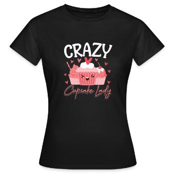Femmes Chef Pâtissier Cuisson Drôle Crazy Cupcake Lady - T-shirt Femme - noir - Devant - AI Model Female 172 dark (172cm)