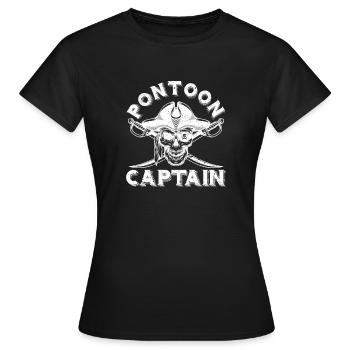 Pontoon Captain Vintage Pirate Sailing Yachting - T-shirt Femme - noir - Devant - AI Model Female 172 dark (172cm)