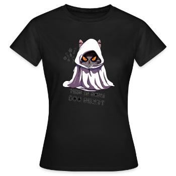 Ceci est un fantôme de chat boo sheet - T-shirt Femme - noir - Devant - AI Model Female 172 dark (172cm)