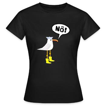 Nö Kein Bock Nordsee Ostsee schlechte Laune Möwe - Frauen T-Shirt - Schwarz - Vorne - AI Model Female 172 dark (172cm)