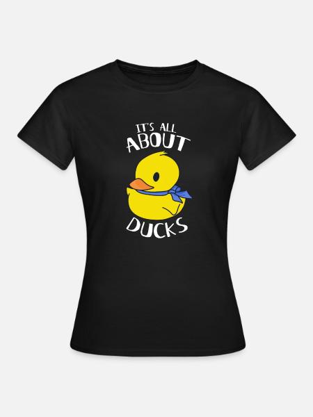 It's All About Ducks - Gelbe Enten - Dame-T-shirt - sort
