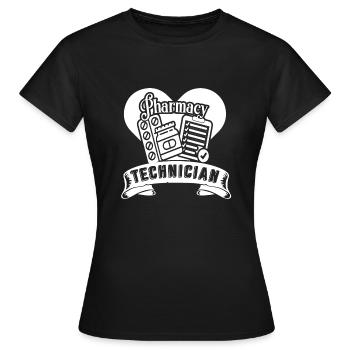 Pharmacy Technician Pharmacy Technician Heart - Women's T-Shirt - black - Front - AI Model Female 172 dark (172cm)